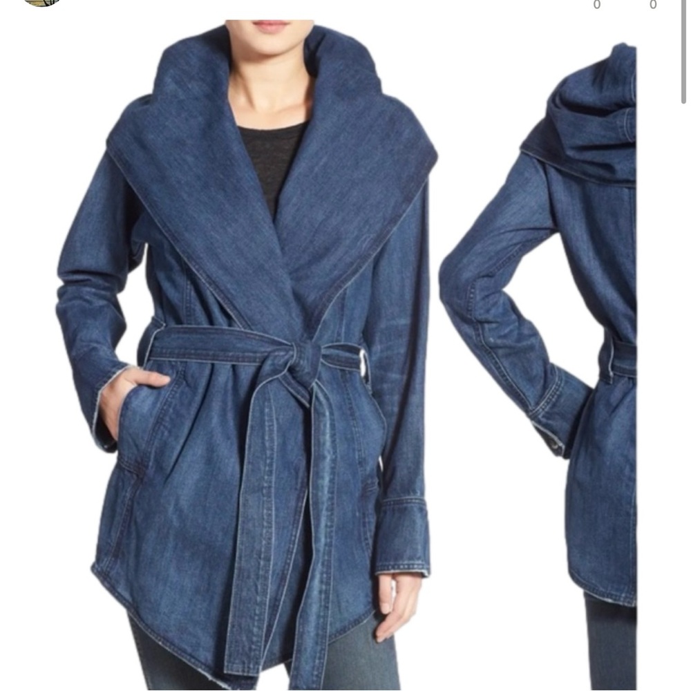 Strom Dark Blue Belted Jean Jacket